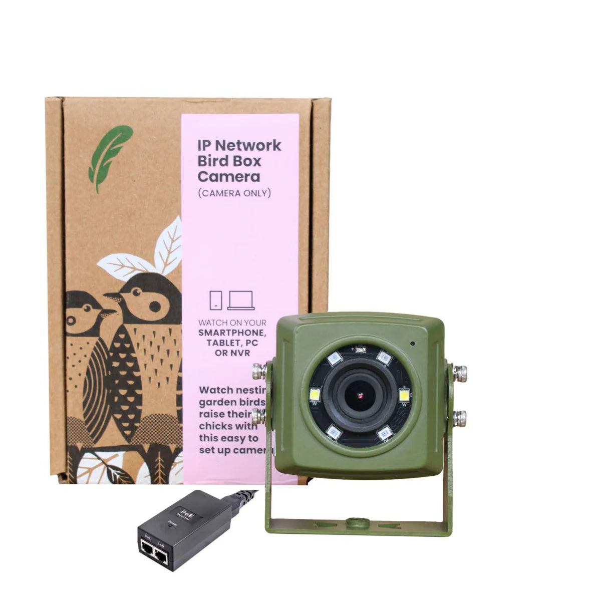 Wired Network Bird Box Wildlife HD Camera PoE Version with 20m Cable