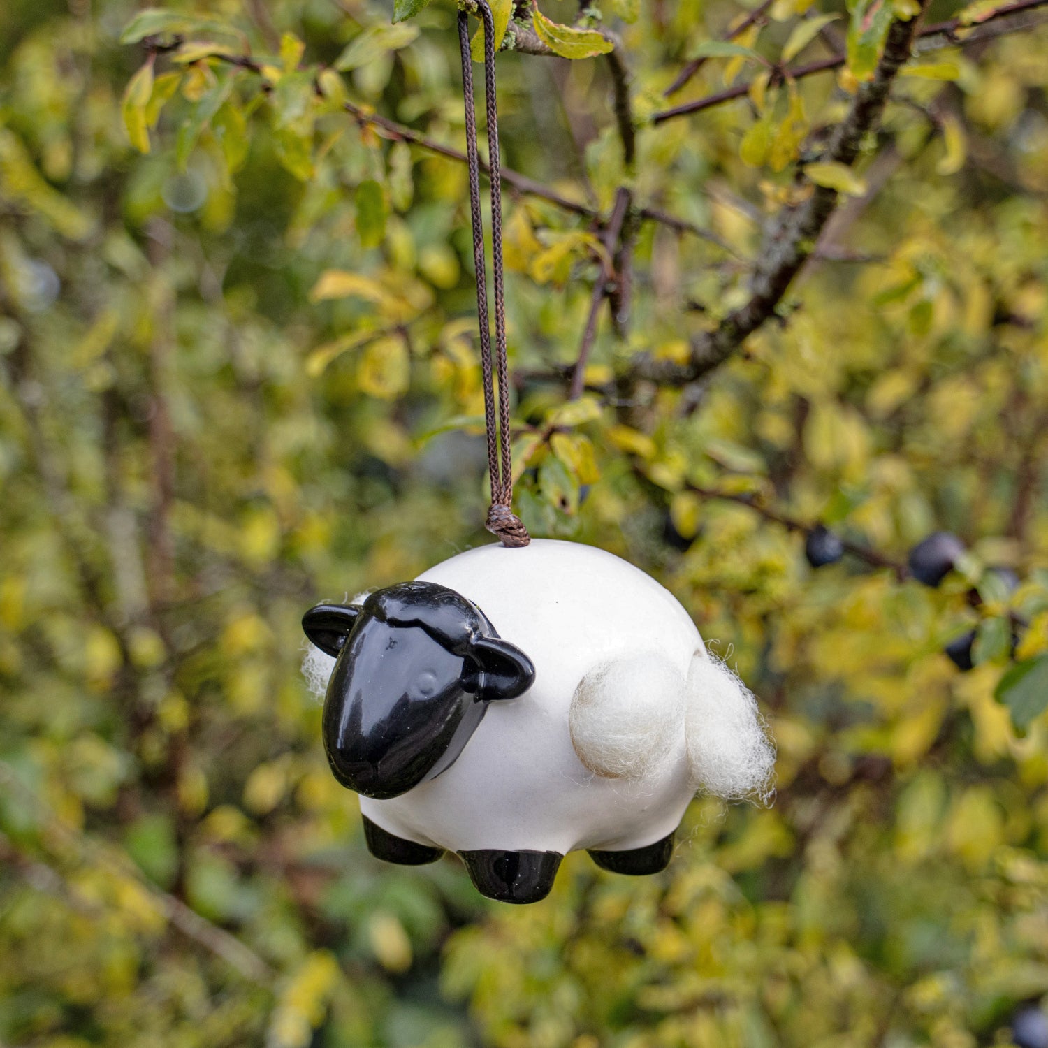 Hanging Ceramic Sheep With Nesting Wool | The Wildlife Community