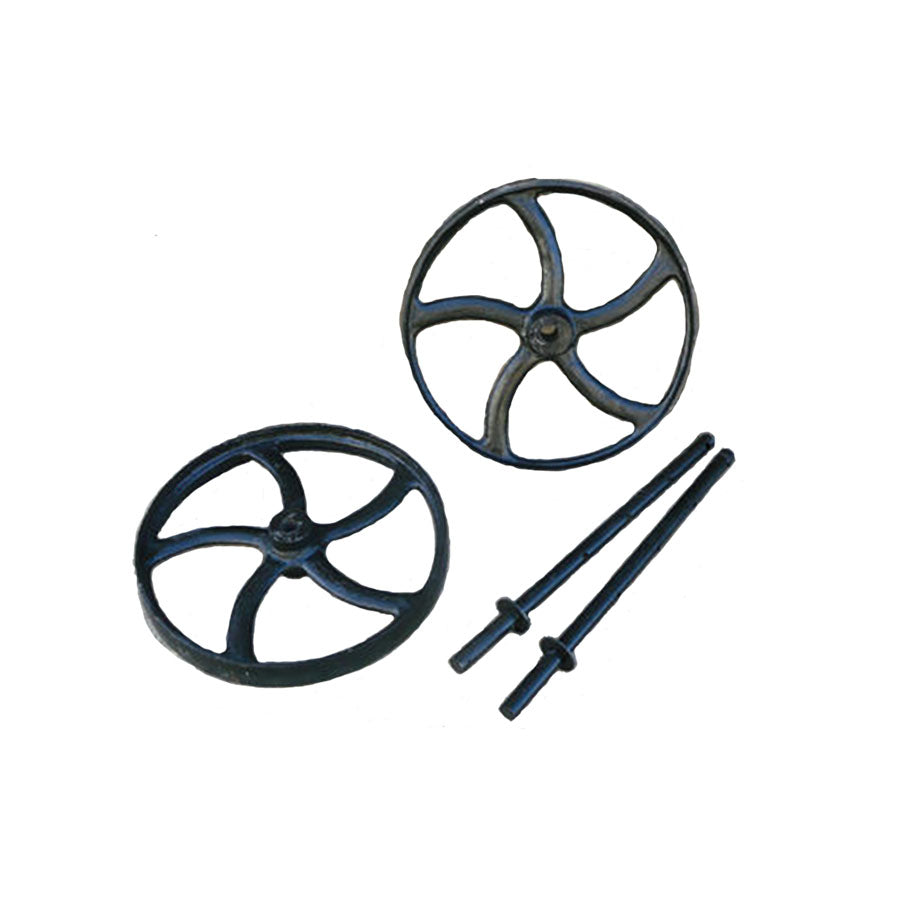 A Pair Of Traditional Cast Iron Wheels