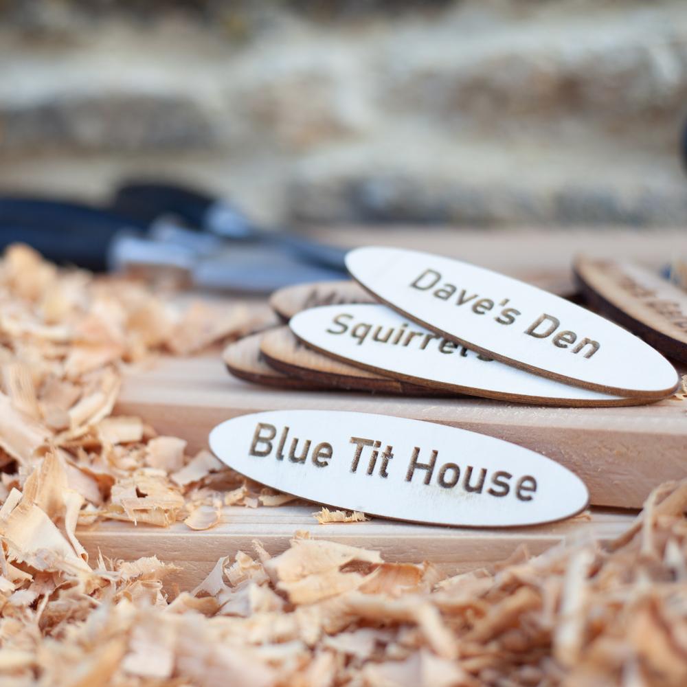 Blue Tit House Wooden Name Plaque
