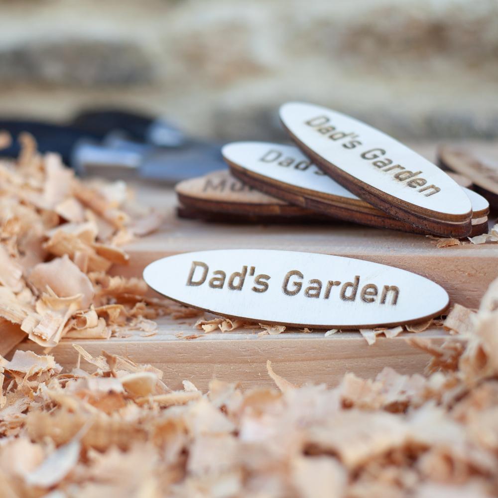 Dad's Garden Wooden Name Plaque