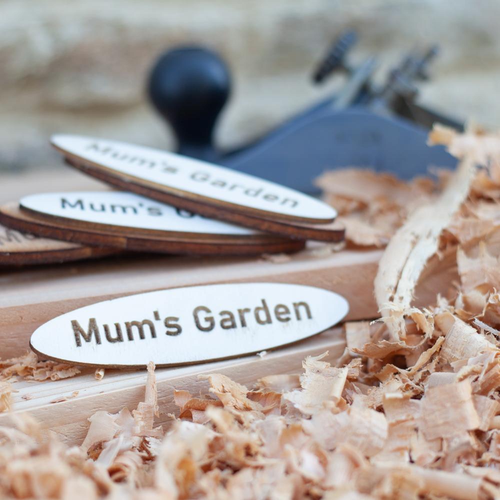 Mum's Garden Wooden Name Plaque