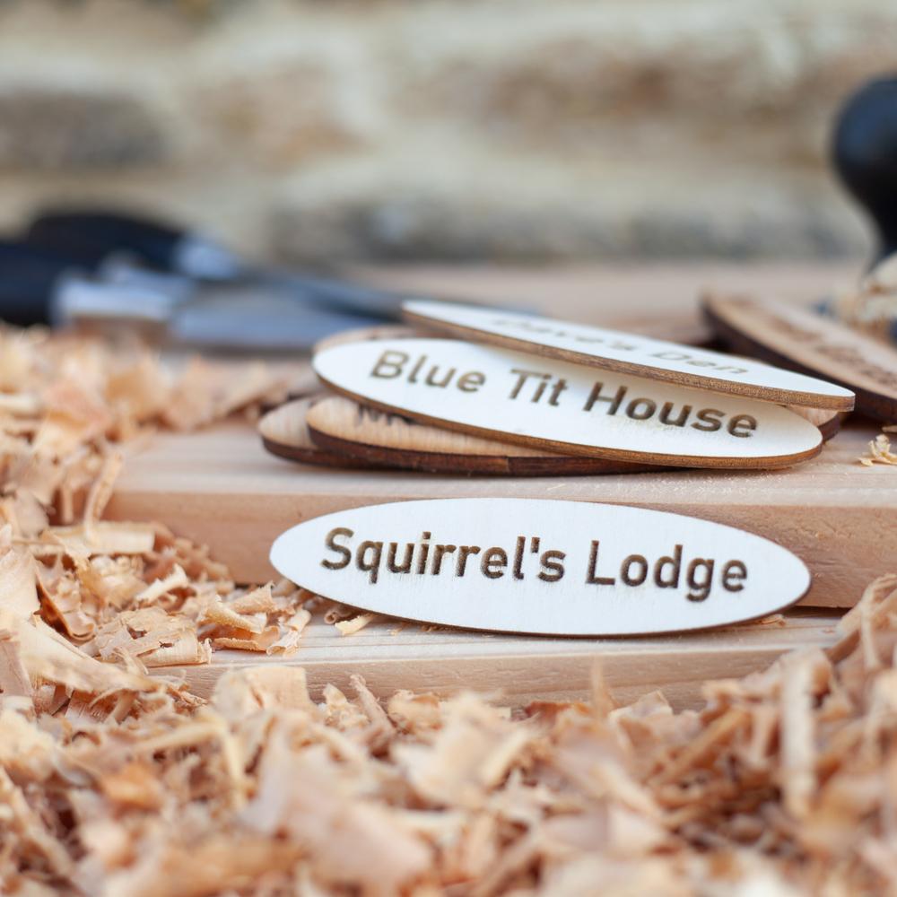 Squirrel's Lodge Wooden Name Plaque